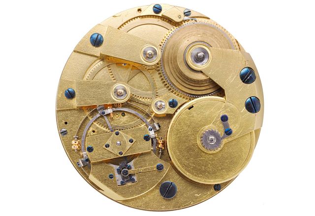 The movement of a Ferdinand Berthoud pocket watch - Chopard L.U.Ceum museum