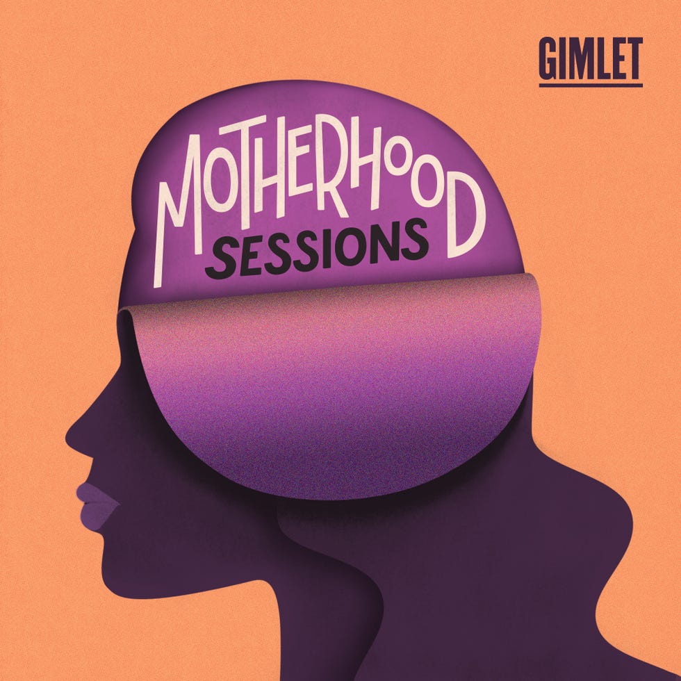 the logo for motherhood sessions on an orange background