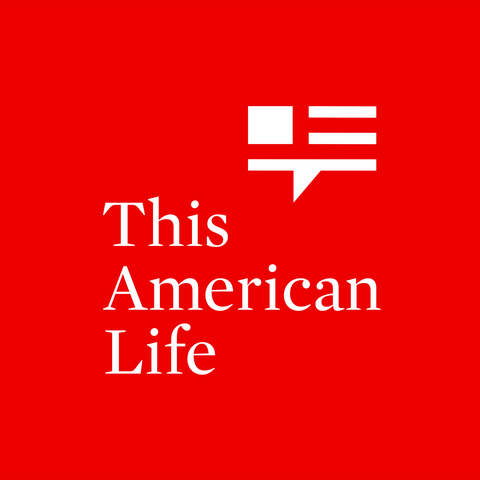 this american life in white on red background