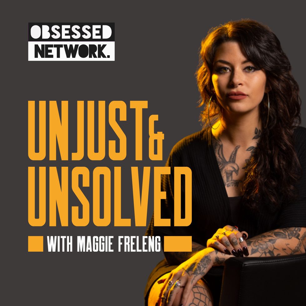 podcast logo for unjust and unsolved