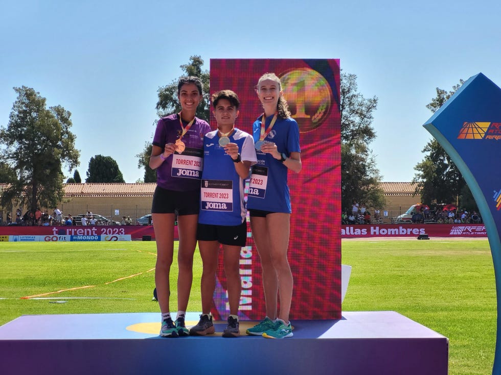 podio de 10000 metros marcha en el campeonato de españa 2023 que ha ganado maría pérez