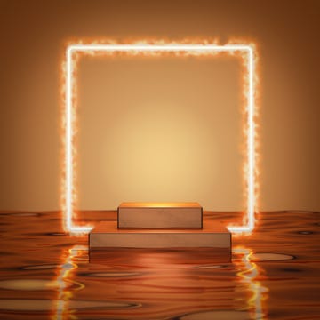 Podium with fiery frame podium with fiery frame