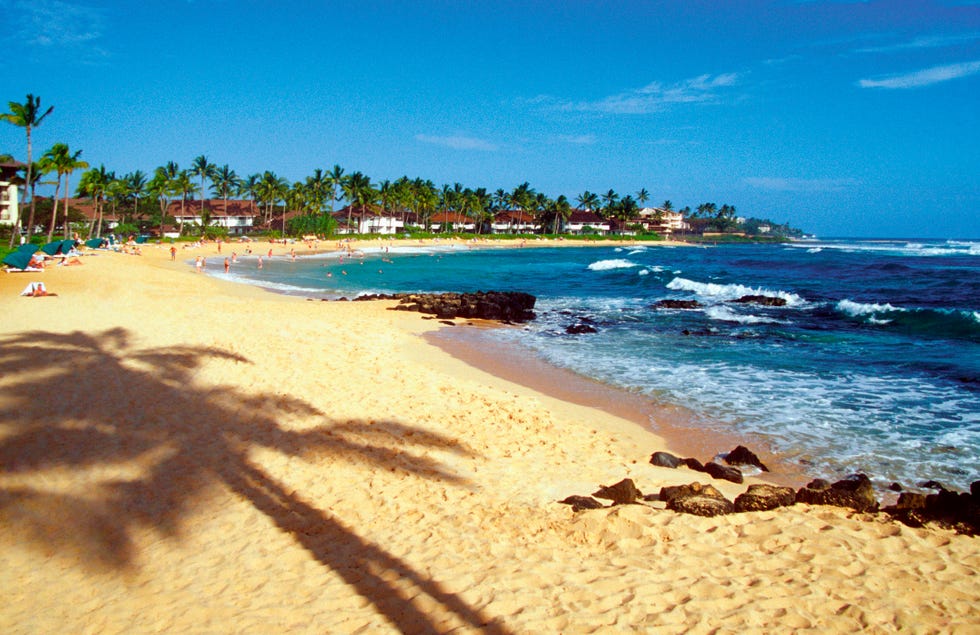 poipu beach on kauai, hawaii, usa