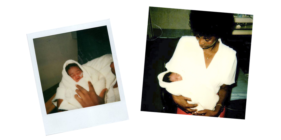 a person holding a baby