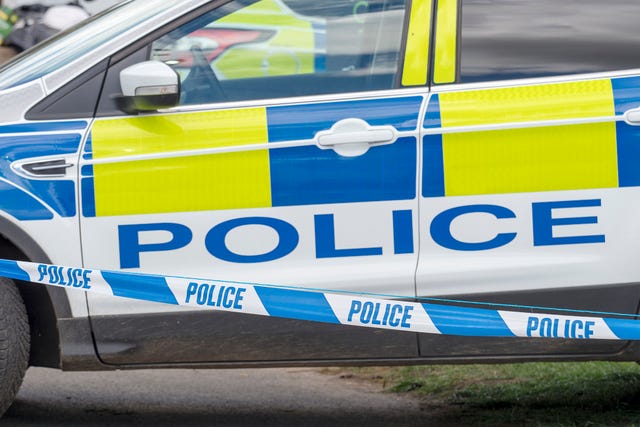 police car and tape cordon