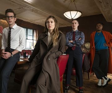 the politician l to r julia schlaepfer as alice charles, ben platt as payton hobart, laura dreyfuss as mcafee westbrook, theo germaine as james sullivan, and rahne jones as skye leighton in episode 2 of the politician cr courtesy of netflixnetflix © 2020