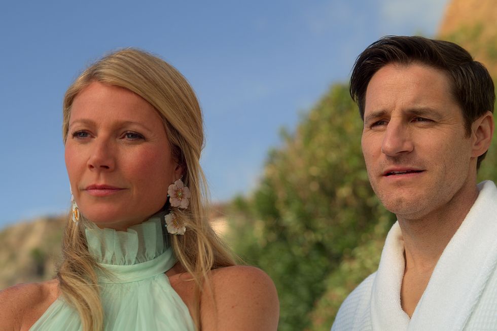 the politician l to r gwyneth paltrow as georgina hobart and sam jaeger as tino mccutcheon in episode 3 of the politician cr courtesy of netflixnetflix © 2020