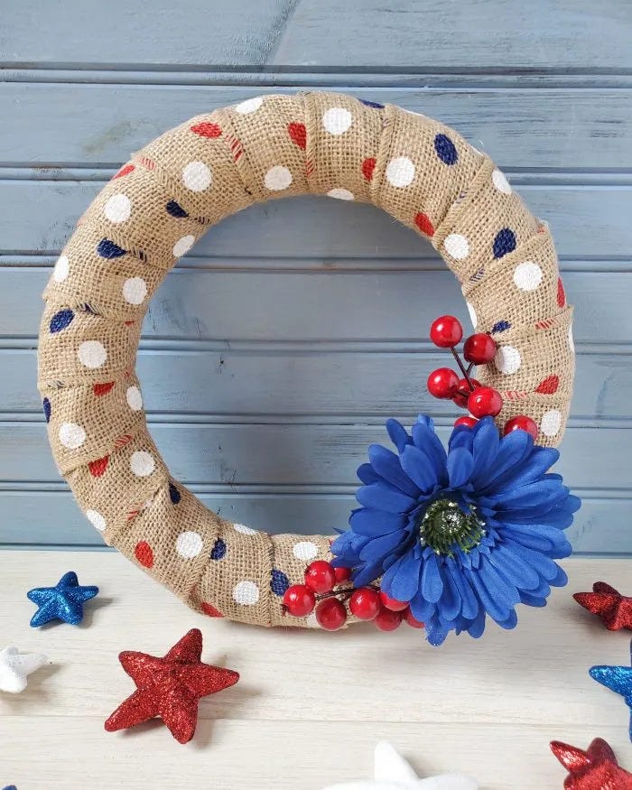 polka dot burlap 4th of july wreaths