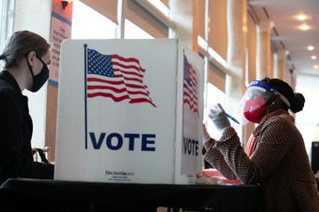 across the us voters flock to the polls on election day