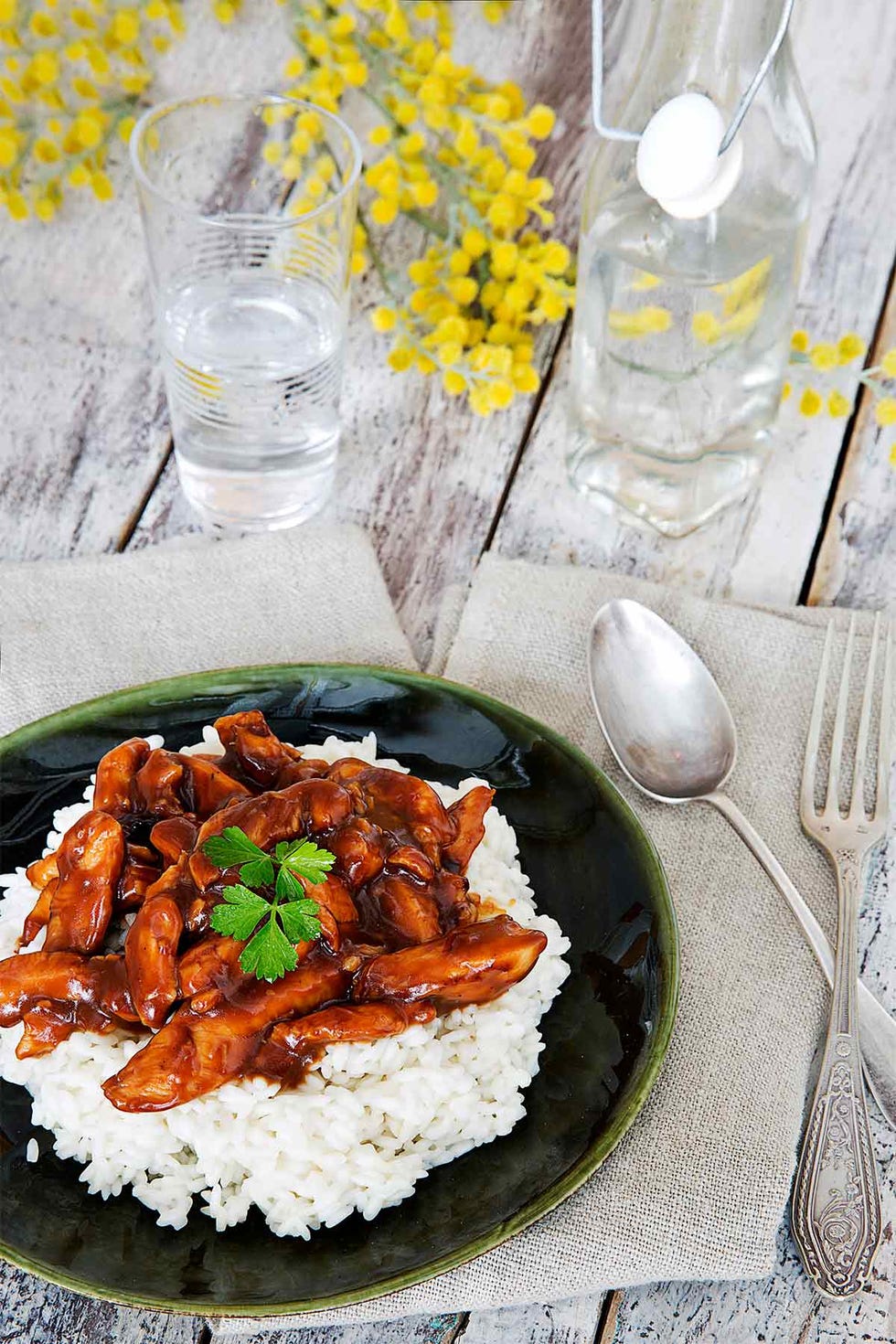 pollo picante de naranja y jengibre