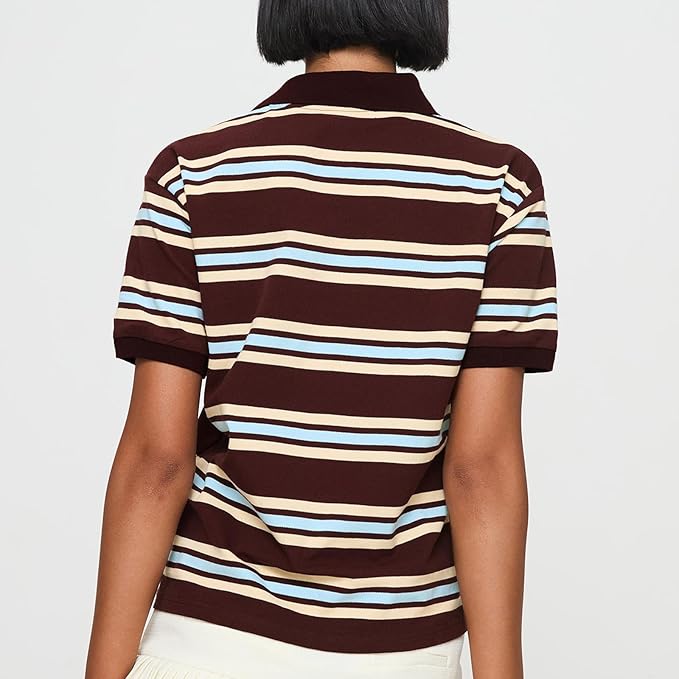 polo rayas marrn