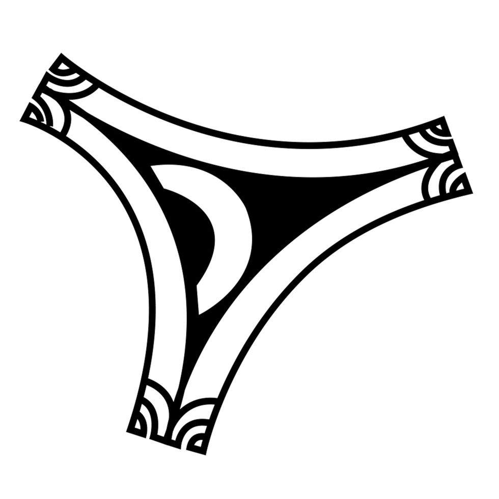 De spiraalvorm stelt een opgerolde varen voor en staat voor het start van een nieuw leven in de tattoocultuur van de Marquesaseilanden