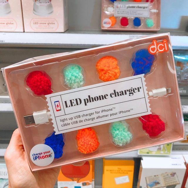 pom pom light up iphone charger