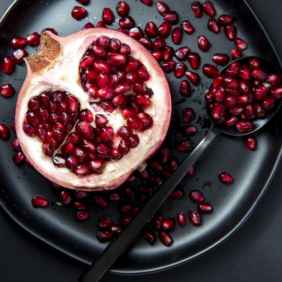 Pomegranate Half on Plate