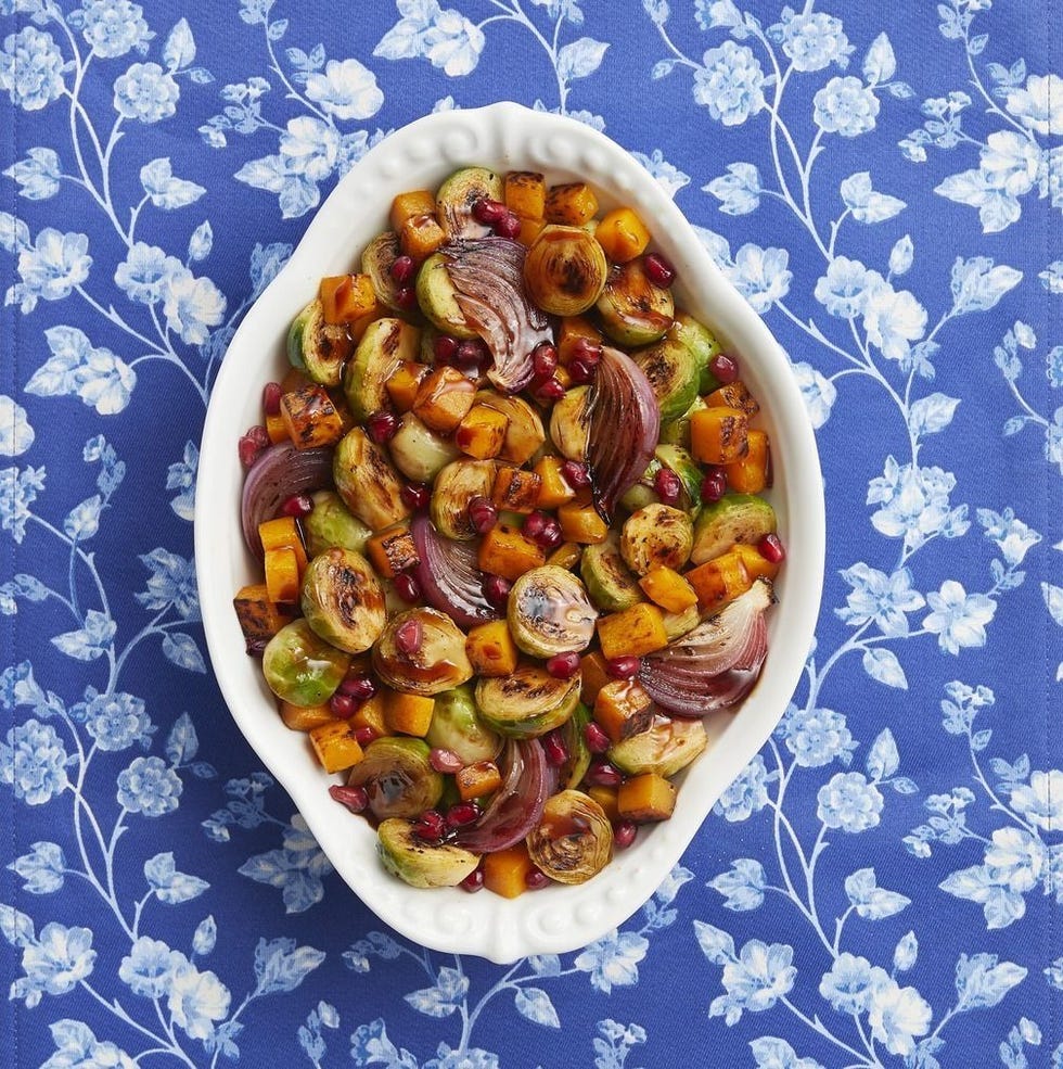 beautiful brussels sprouts with pomegranate