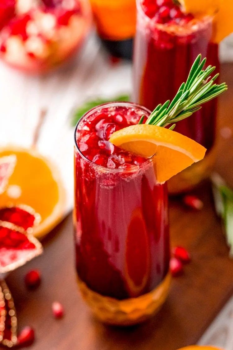 pomegranate orange mimosa