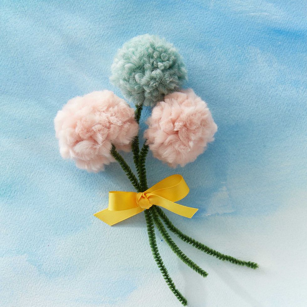 handmade pompom flowers