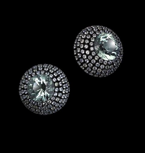 Diamond, Fashion accessory, Earrings, Jewellery, Gemstone, Silver, Silver, Metal, Sphere, Circle, 