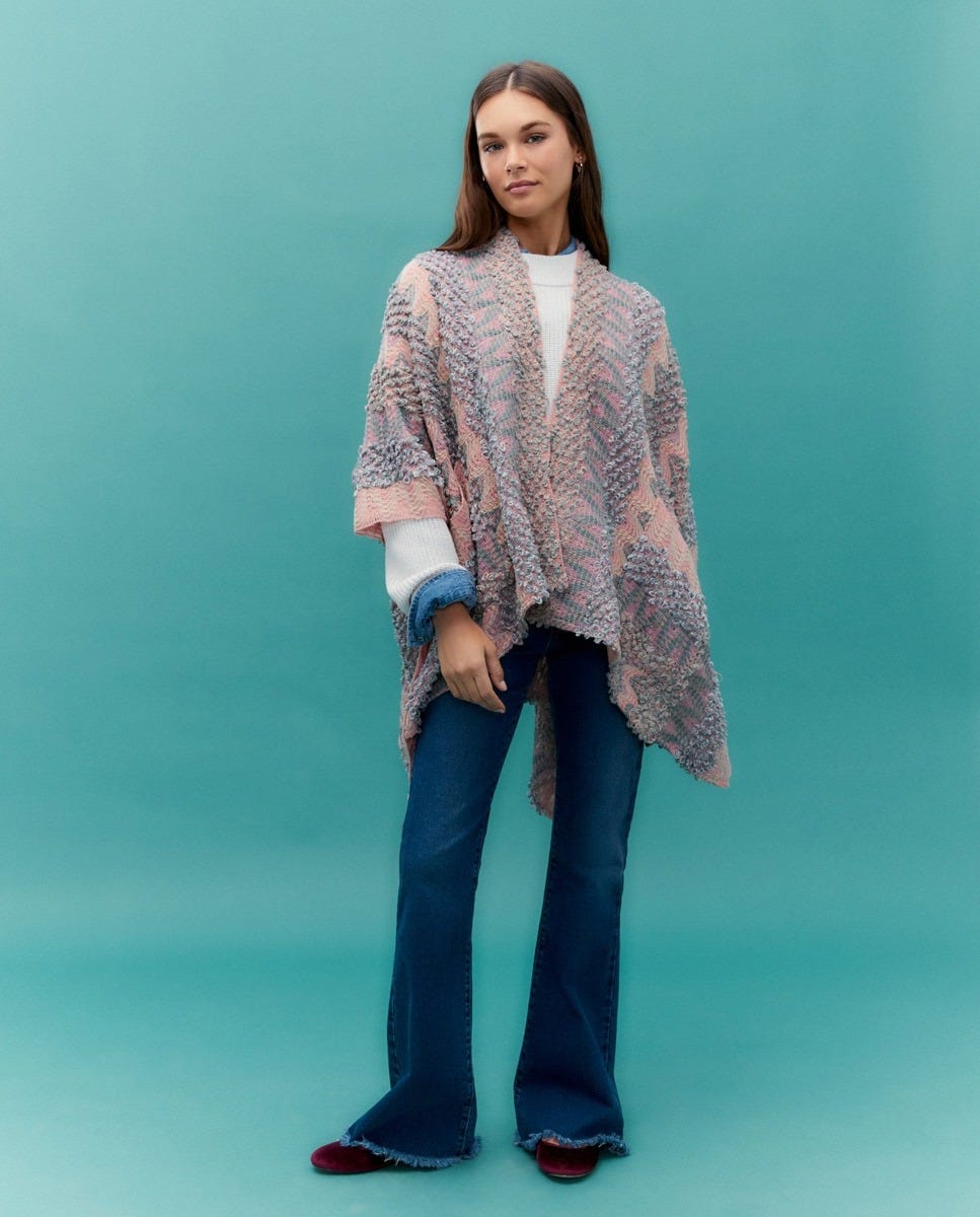poncho de punto de el corte ingles