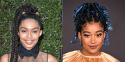 braided ponytail hairstyles on yara shahidi and amandla stenberg
