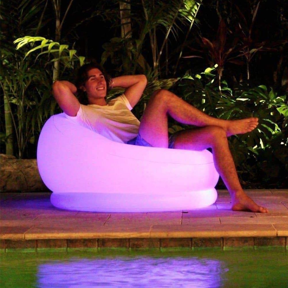 poolcandy air candy illuminated led inflatable chair