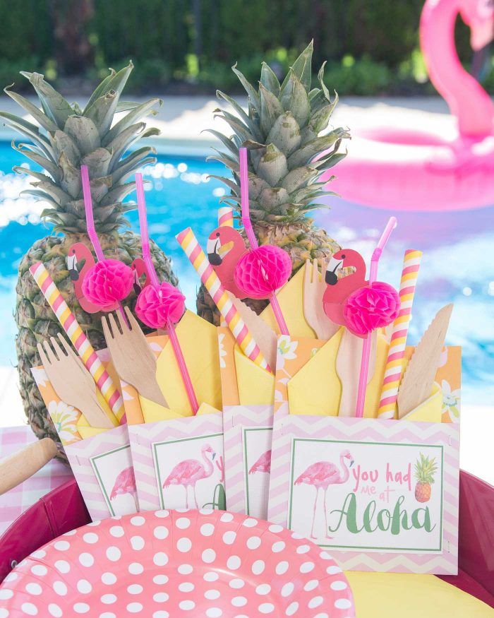 pool party ideas flamingo themed party