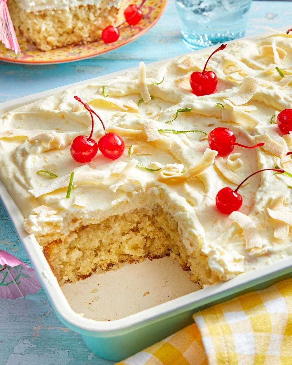 pool party ideas pina colada cake