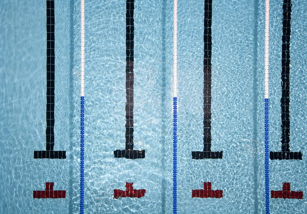 pool with swimmer lanes