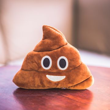 poop emoji pillow, funny concept, fluffy plush toy