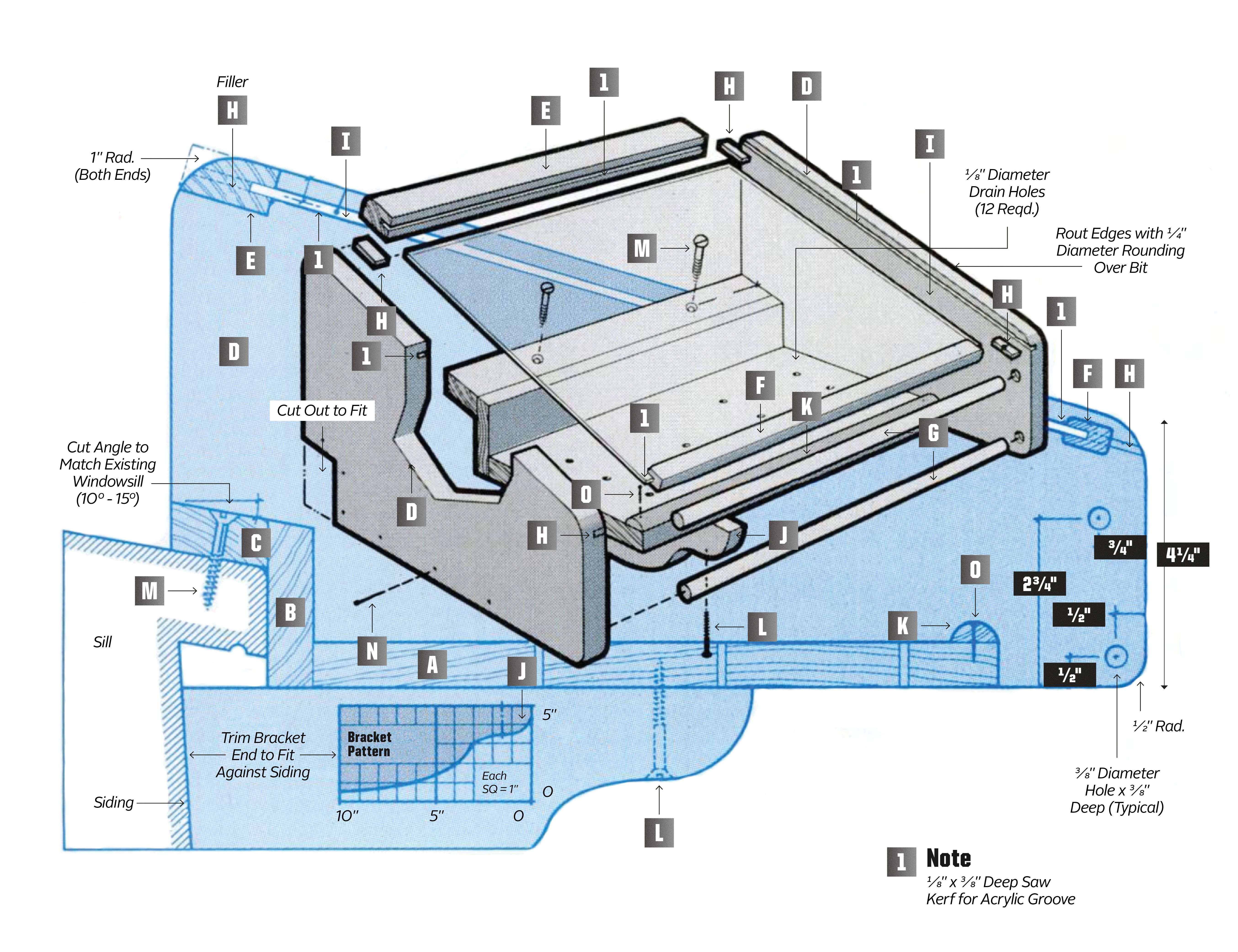 Rockler Bird Feeder Station Plan with 1/4'' MDF Templates