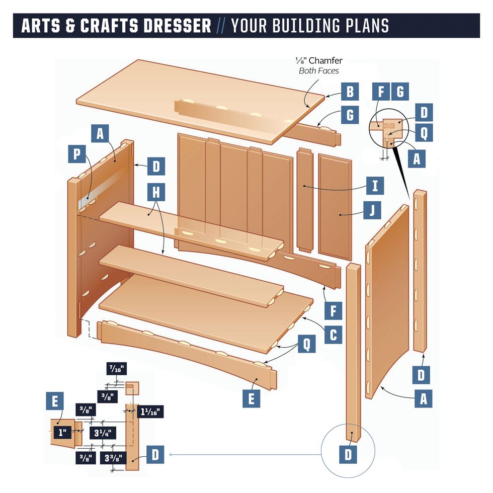 arts and crafts dresser plans