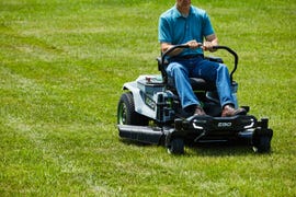 ego power z60 mower in a field