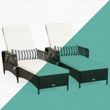gymax set of 2 rattan patio lounge chair chaise
