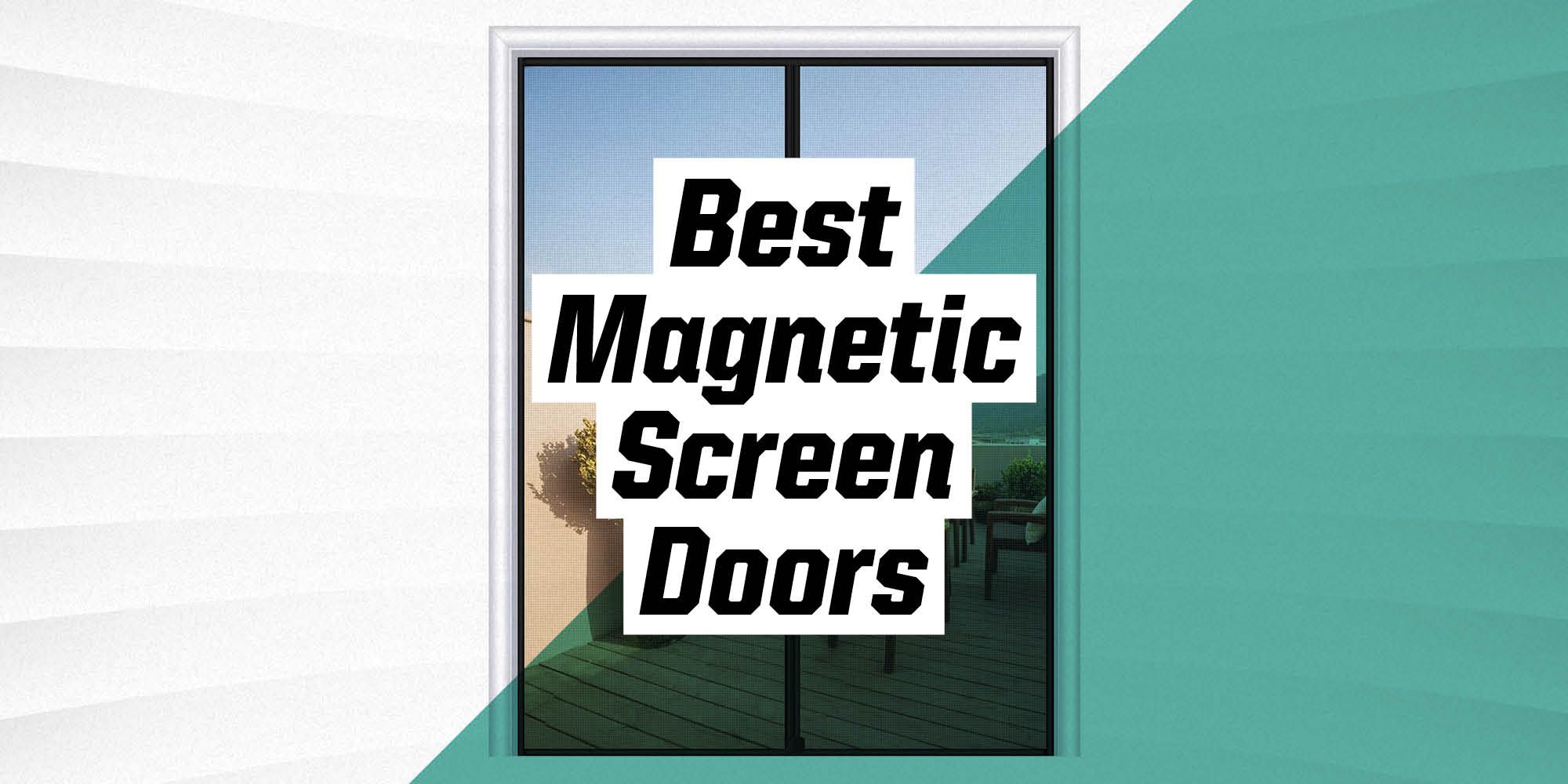 MAGZO Magnetic Screen Door Fit Door Size 72 x 80 Inch, Actual Screen Size  74 x 81 French Door Screen Mesh with Full Frame Hook&Loop, Durable  Polyester, White 