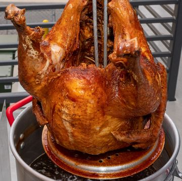 a large turkey in a pot