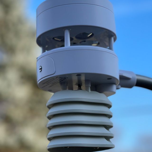 a closeup of a home weather station