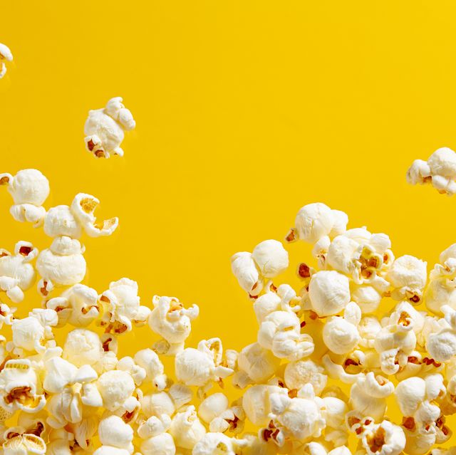 popcorn on yellow background