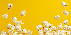 popcorn on yellow background