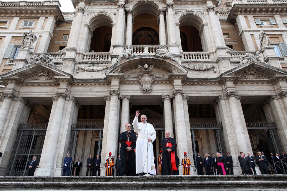 pope francis celebrates holy rosary