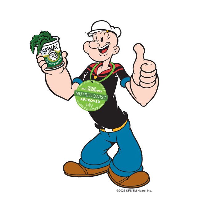 popeye holding a box of food