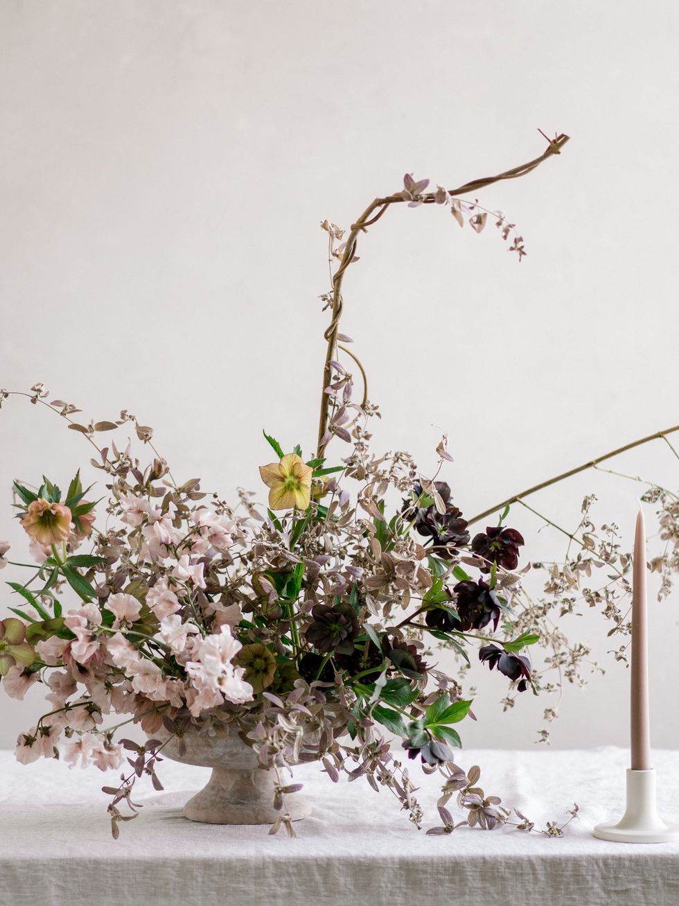 Ikebana, White, Flower, Floral design, Branch, Floristry, Plant, Twig, Flower Arranging, Flowerpot, 