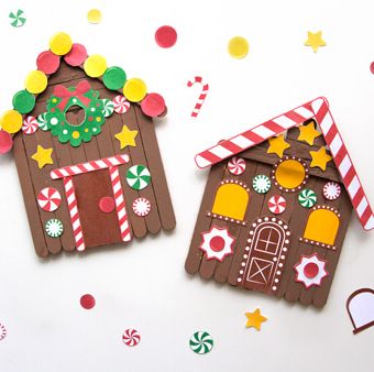 diy holiday crafts   popsicle stick gingerbread house
