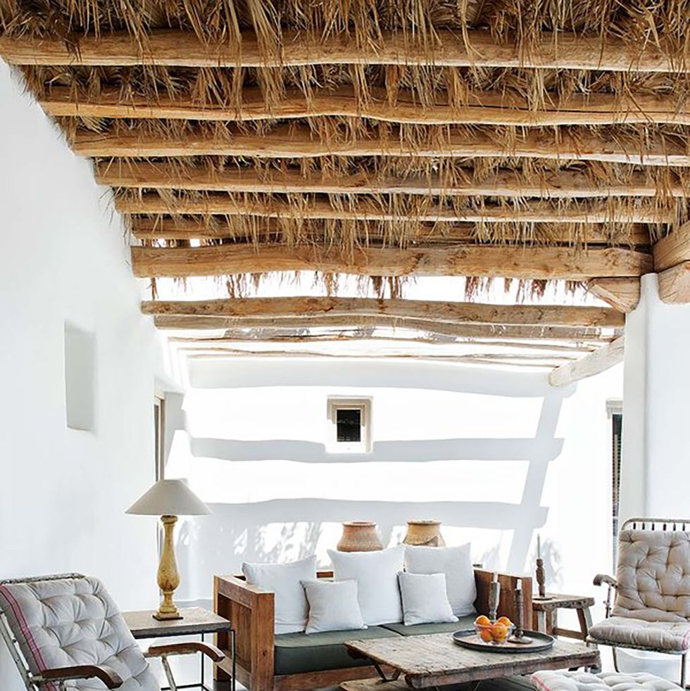 typical country house in ibiza porch with pergola