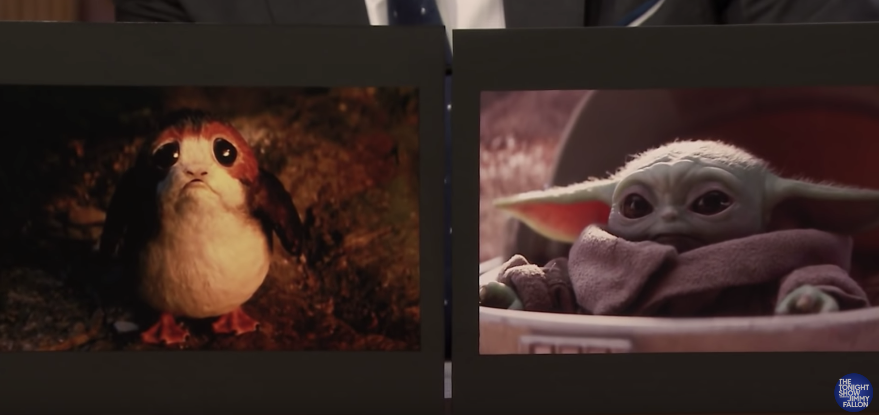 Baby Yoda and Porg