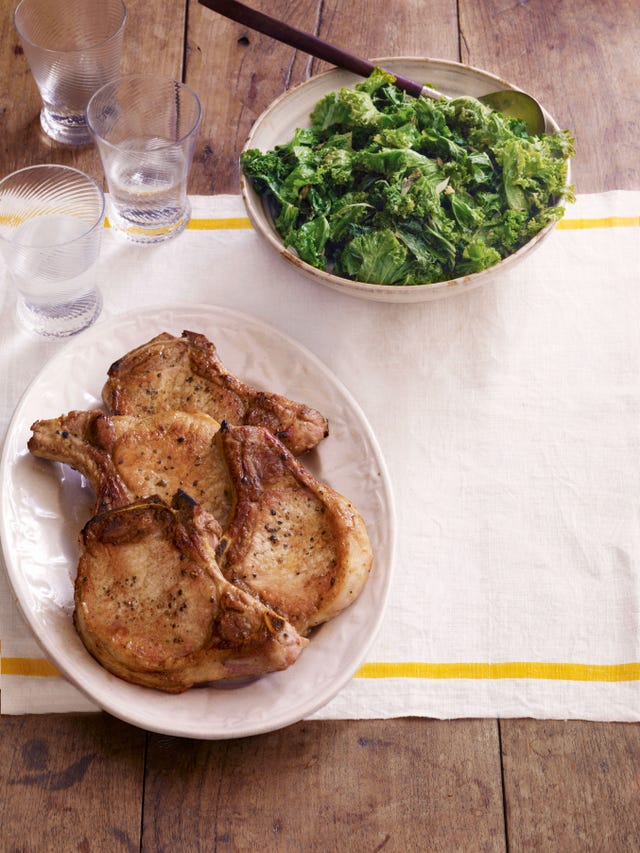 Sauteed Pork Chops with Kale Recipe