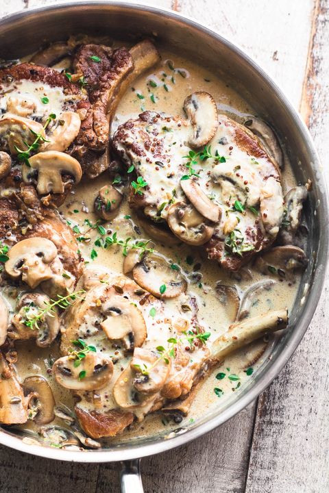 instant pot pork chops in creamy mushroom sauce