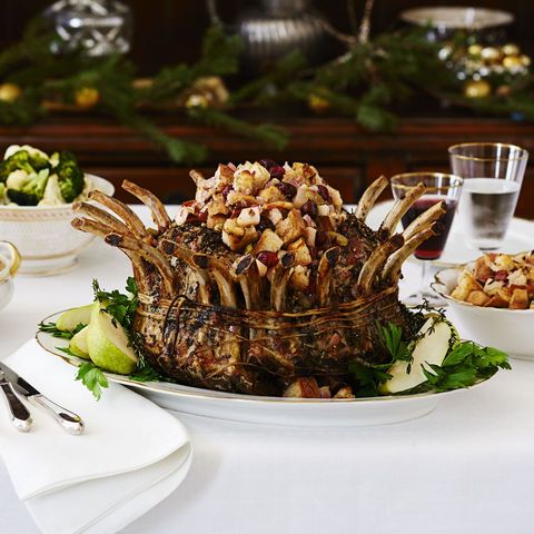pork crown roast with pear stuffing