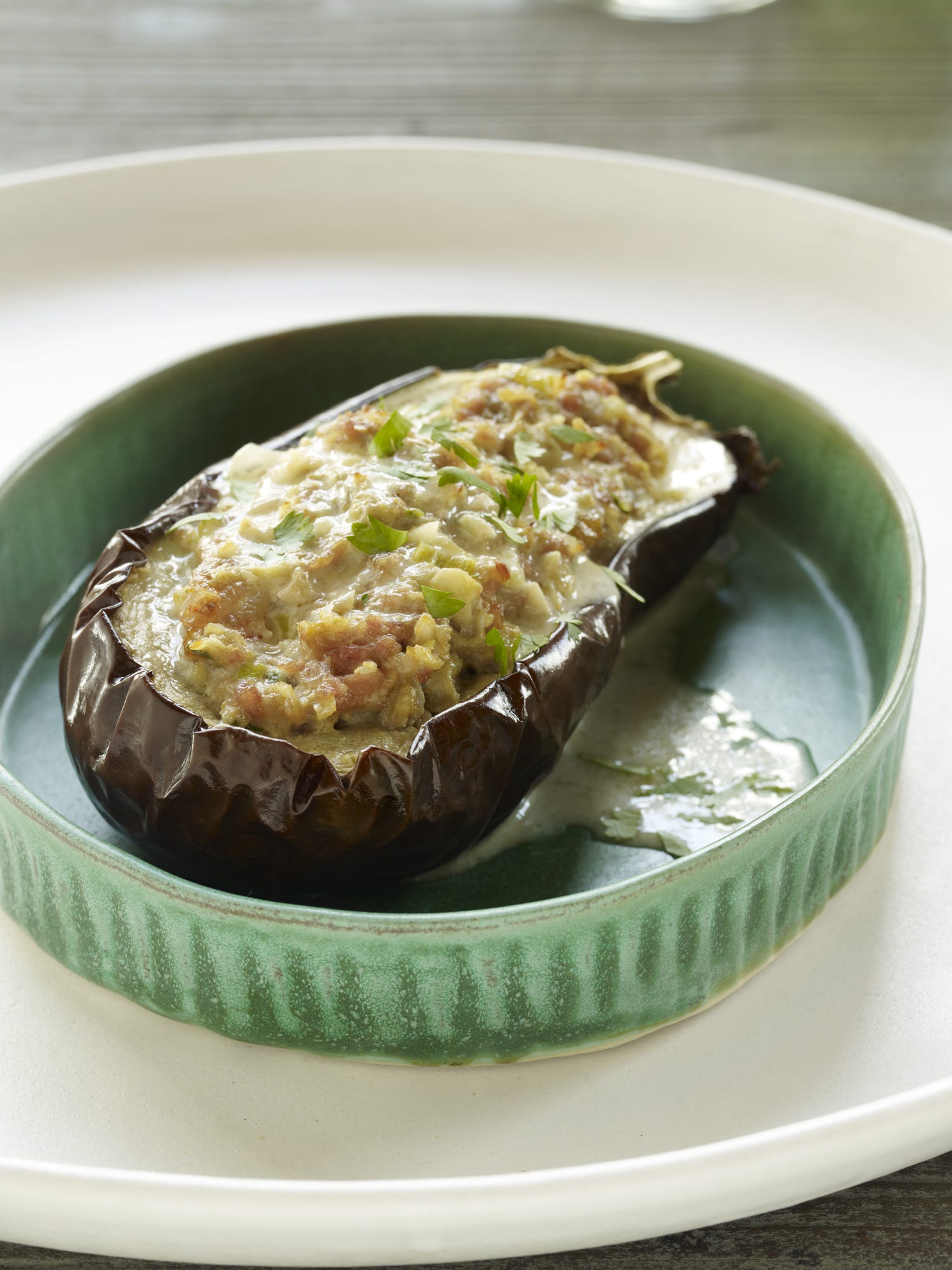 pork  shrimp stuffed eggplant