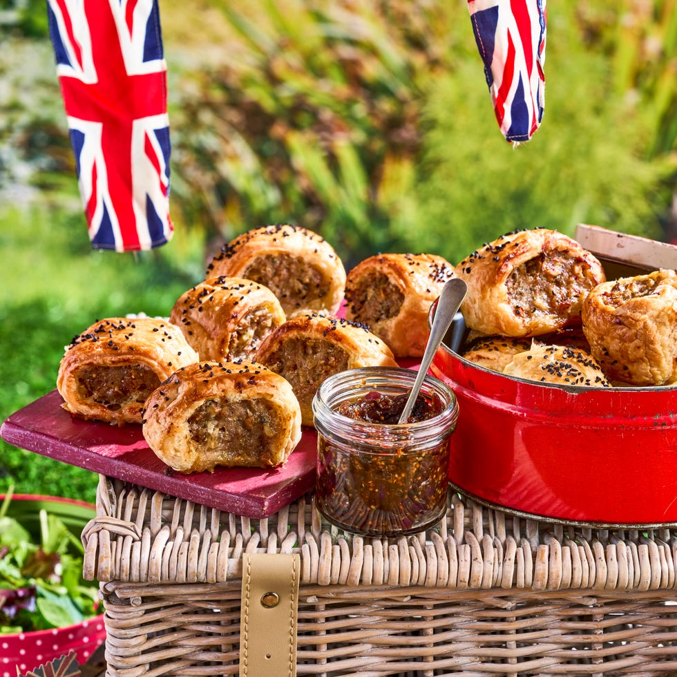 pork, stilton and walnut sausage rolls