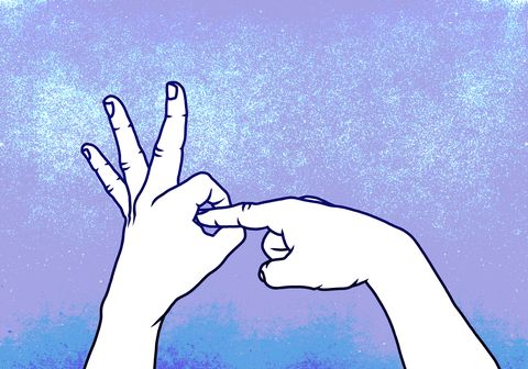 Hand, Finger, Gesture, Sky, Arm, High five, Sign language, Thumb, Illustration, 